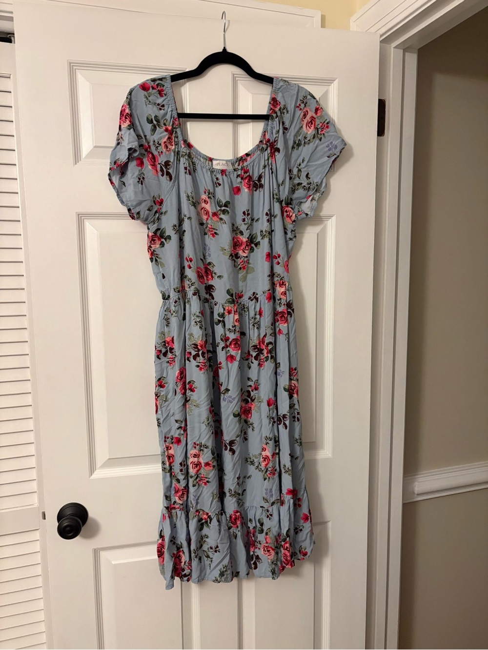 Light Blue Floral Midi Dress